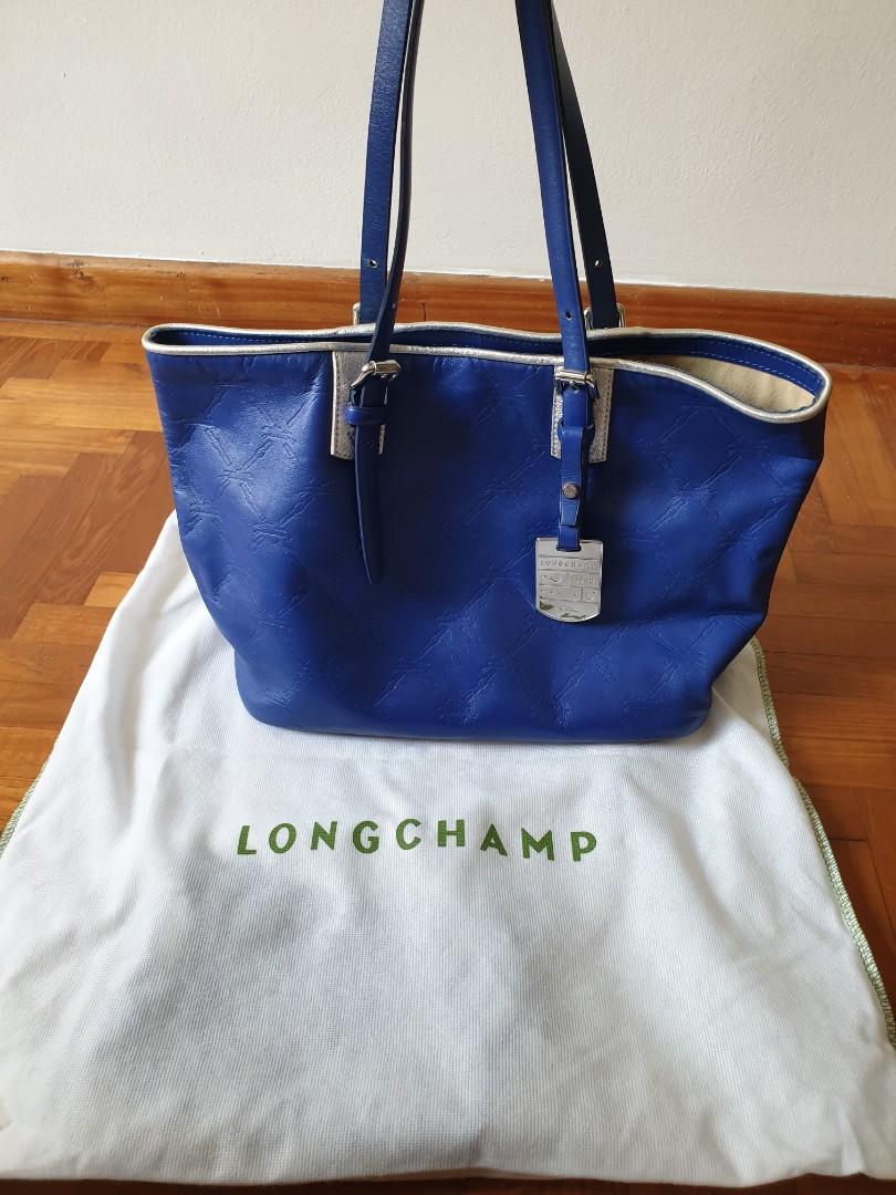 longchamp blue leather bag