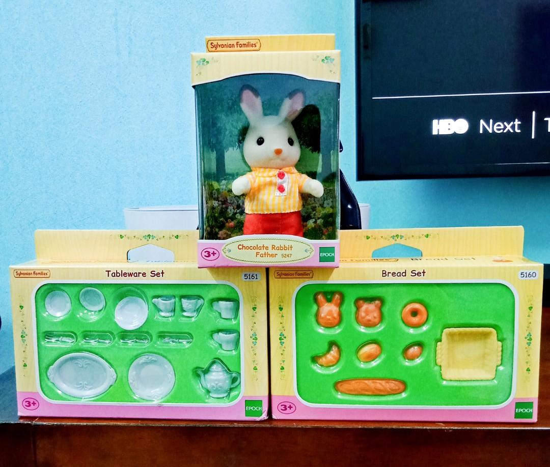 New Original Sylvanian Families Chocolate Rabbit Father Bread Set Tableware Set. Price For Both 3 item No. 5247 5160 5161 Hobbies Toys Toys Games on Carousell