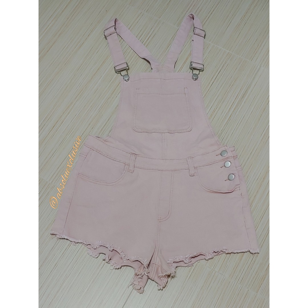 pastel pink overalls