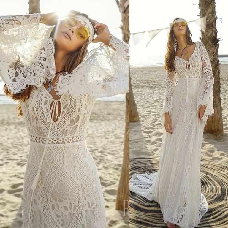 White long sleeve new arrivals boho dress