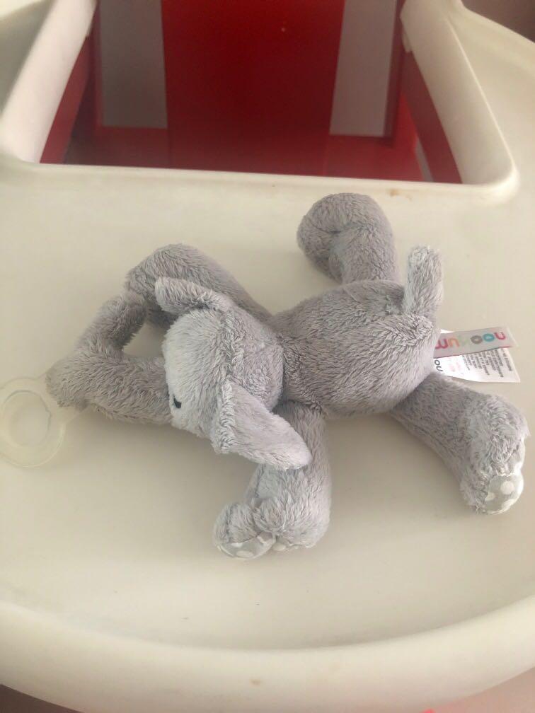 Preloved Nookums Elephant Pacifier Plushie