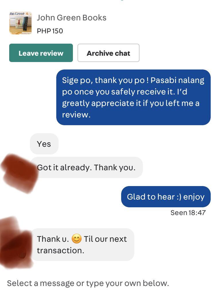 Proof of Shipping (Category: Storybooks) located in Manila. Submitted by secondspringcloset (Listing ID 1027168980, Image 2). Description: Proof of shipping and my past successful transactions. Other transactions were done outside of Carousell (which are transactions from acquaintances and people I know). I won’t do transactions outside of Carousell. I’ll try to update this from time to time. As of now po the only courier I’m using is Grab and Ni