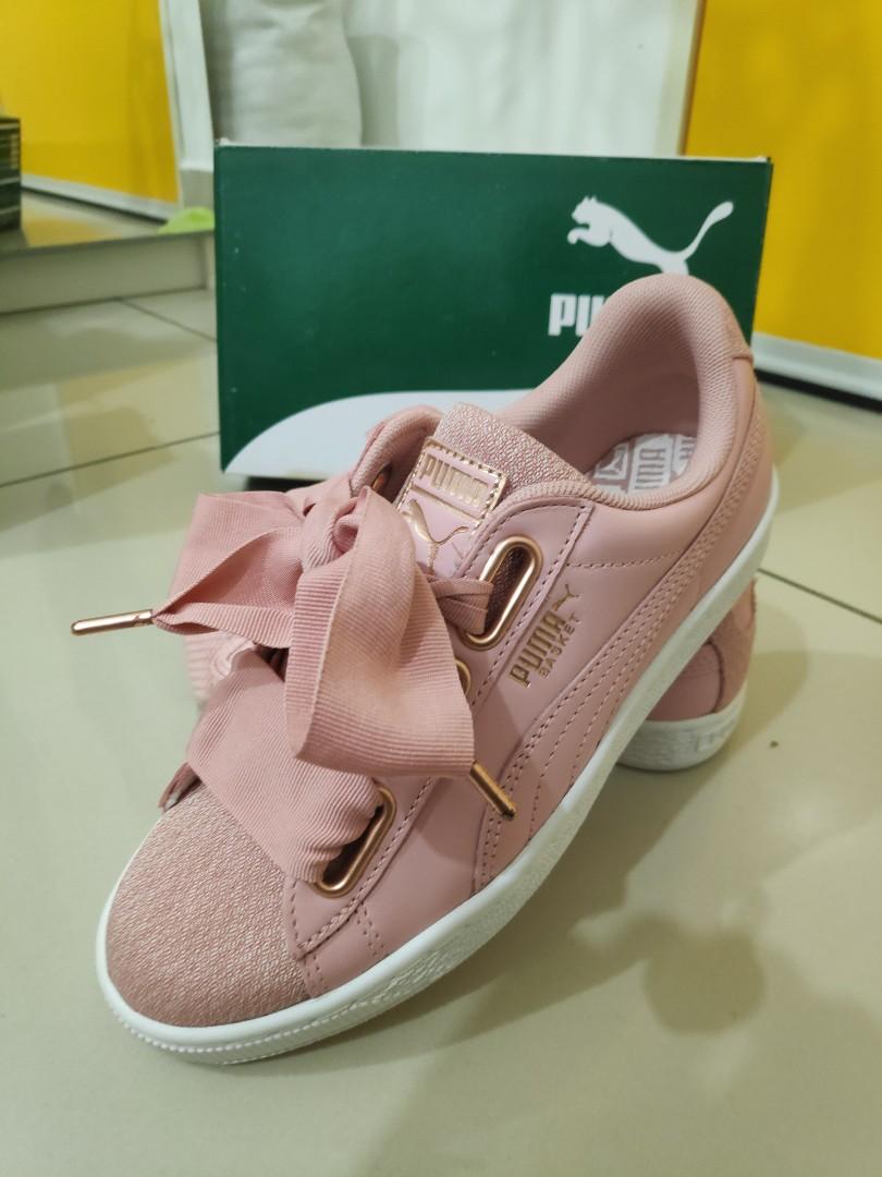 puma basket heart woven rose