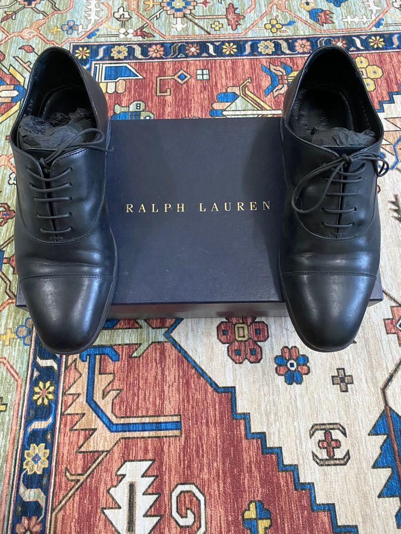 ralph lauren black leather shoes