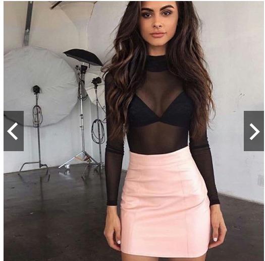 mesh mock neck top