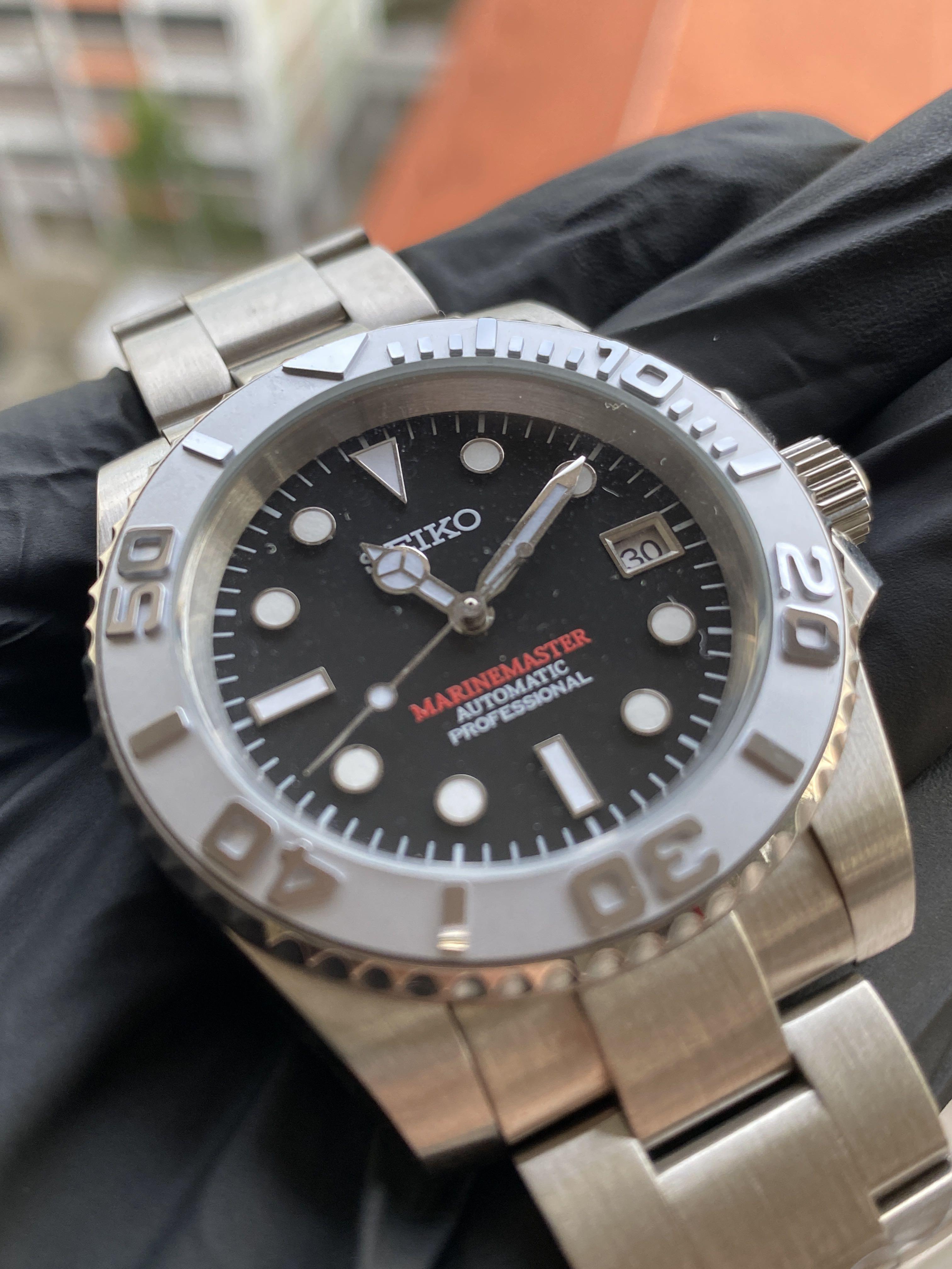 Silver Yachtmaster Watch with Seiko NH35 Movement Men s Fashion