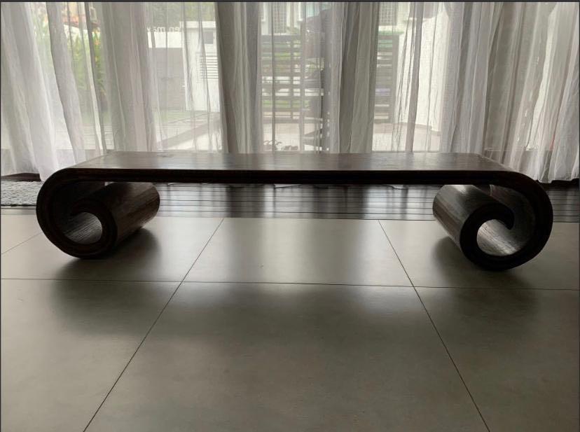 Solid Wood Bench (Category: Tables & Sets) located in Singapore. Submitted by always_the_good_stuff (Listing ID 1027181343, Image 1). Description: BENCH solid wood 142(l) x 23 (W)x 28 (HT) cm Seasoned wooden bench, perfect to sit on when putting on your shoes or doubling up as a narrow table or even as a shelf for things. Self pick up..