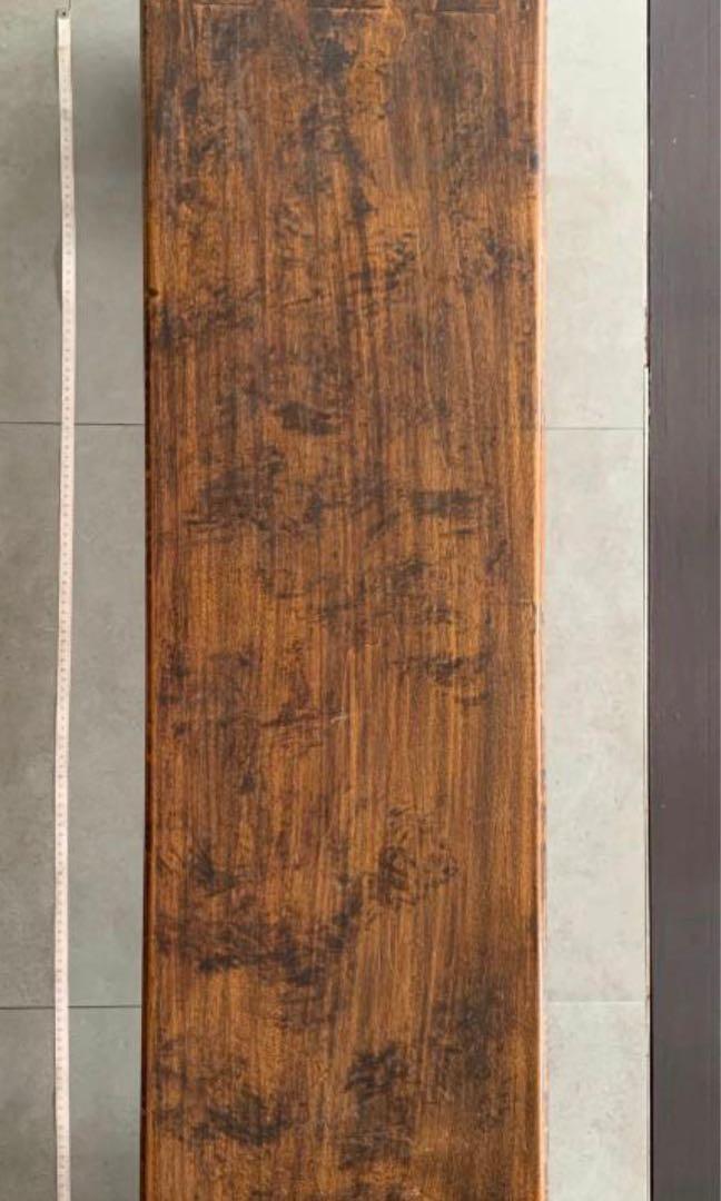 Solid Wood Bench (Category: Tables & Sets) located in Singapore. Submitted by always_the_good_stuff (Listing ID 1027181343, Image 3). Description: BENCH solid wood 142(l) x 23 (W)x 28 (HT) cm Seasoned wooden bench, perfect to sit on when putting on your shoes or doubling up as a narrow table or even as a shelf for things. Self pick up..