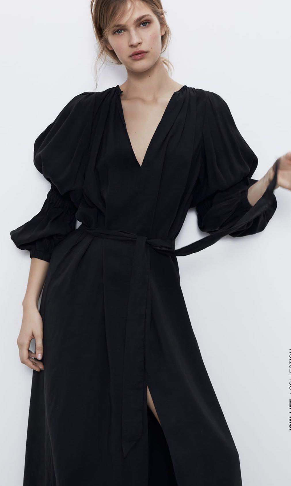 Super SALE Zara Puff Sleeve Dress Black ...