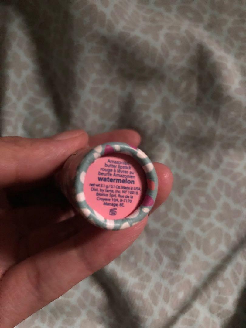 Tarte Buttery Lipstick Watermelon (Category: Makeup) located in Makati City. Submitted by r31n3 (Listing ID 1027104098, Image 2). Description: Brand new Only used for swatching.