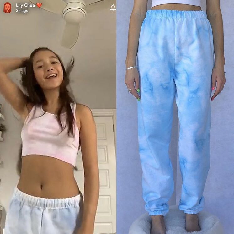 Tie dye sky blue sweatpants tik Tok Pinterest y2k trend, Women's Fashion,  Bottoms, Other Bottoms on Carousell