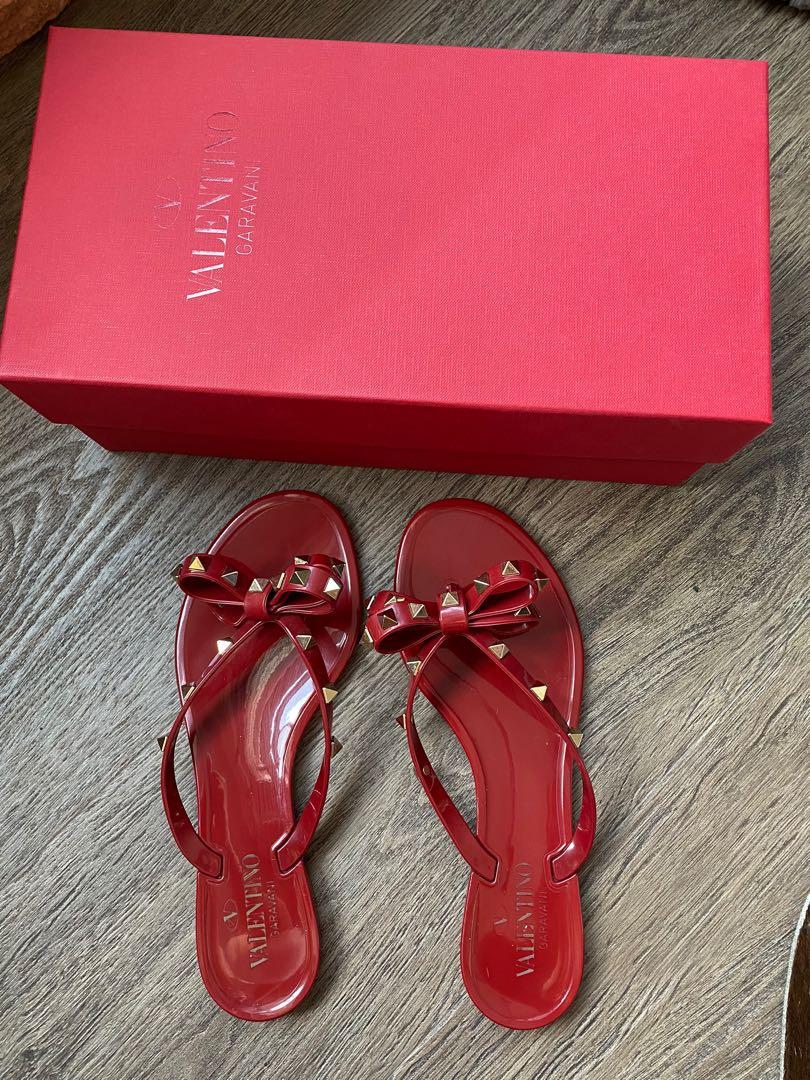 Red valentino hotsell jelly sandals