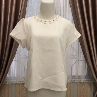 White Top with Flower Details