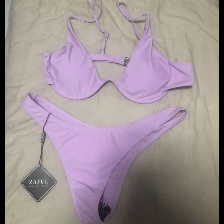 Push up plunge top bathing suit zaful