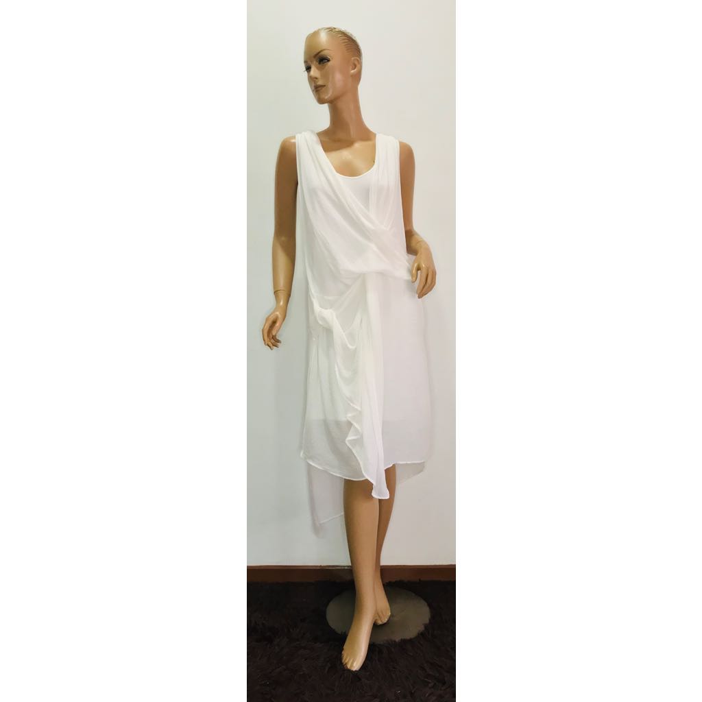 zara white asymmetrical dress