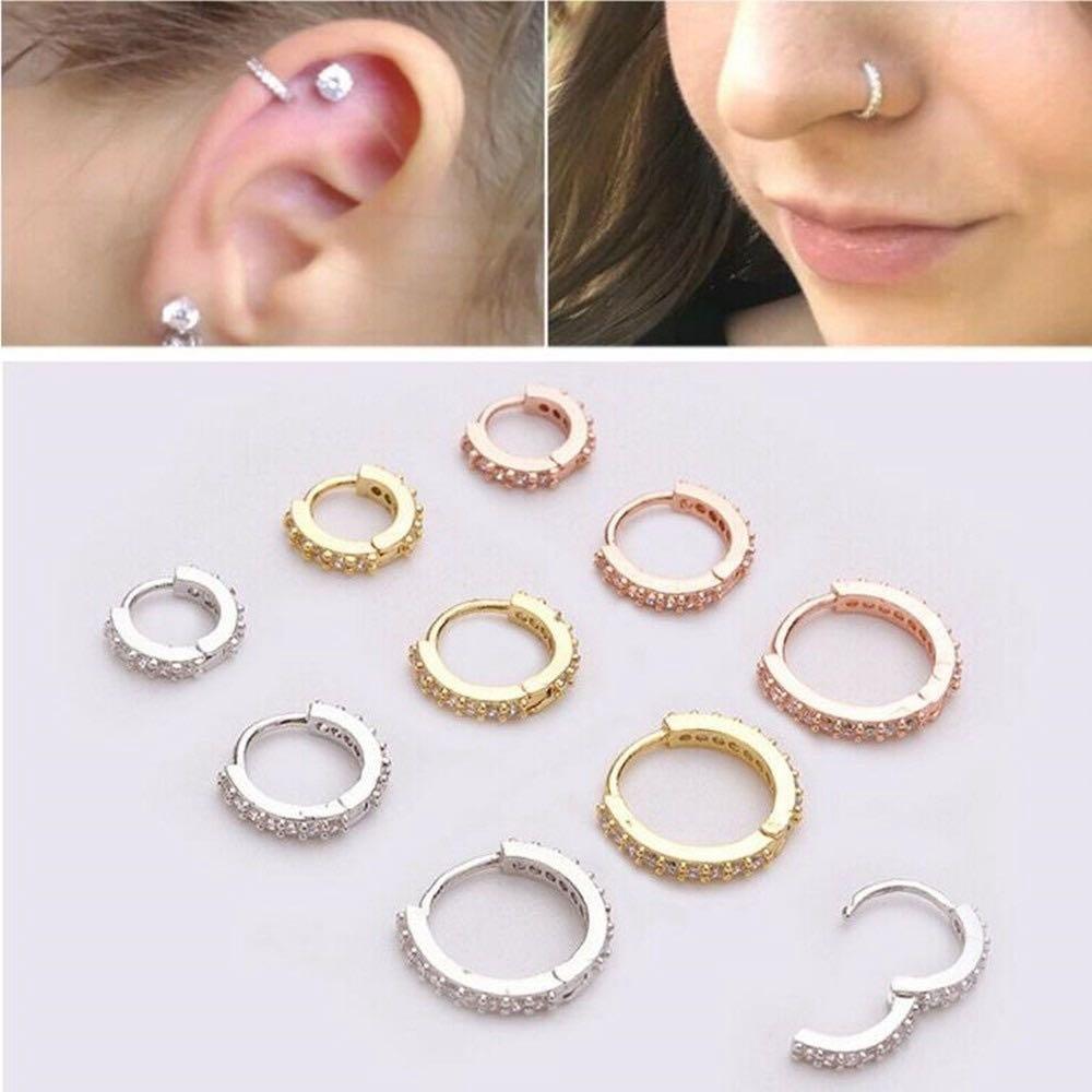 1PC 8mm Daith Earring Hoop for Women Septum Clicker Nose Piercing