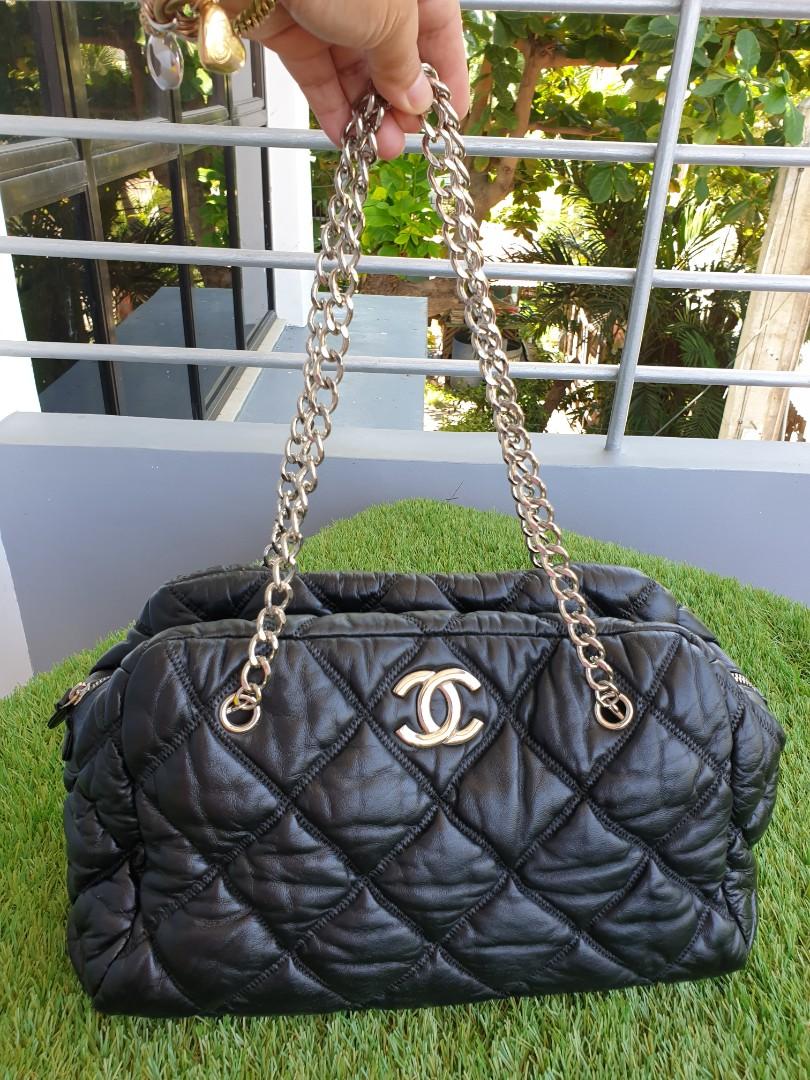 Chanel Brown Quilted Lambskin Leather Bubble Quilt Flap Bag Good  Lot  58258  Heritage Auctions