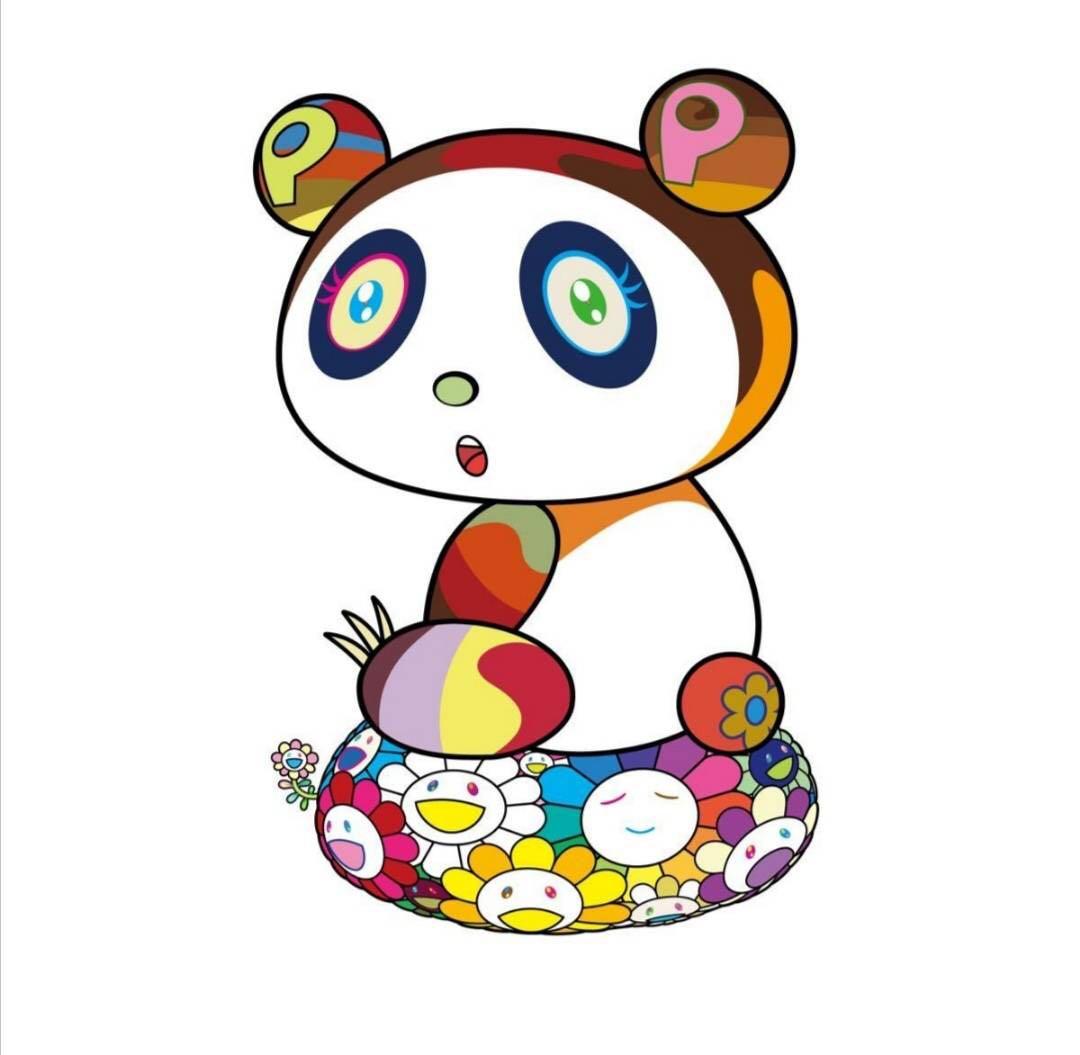 可議價panda cub on a flower cushion bouncy bounce 村上隆takashi