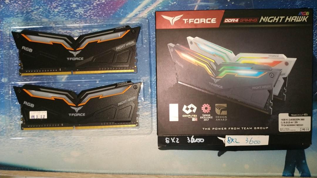 T Force Night Hawk RGB 16GB 8G 2 DDR4 3600 CL18