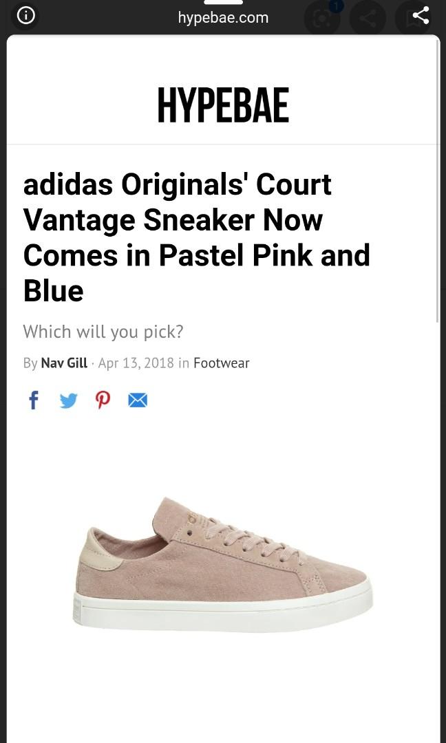 Adidas Court Vantage Pastel Pink, Women's Fashion, Shoes, Sneakers on  Carousell