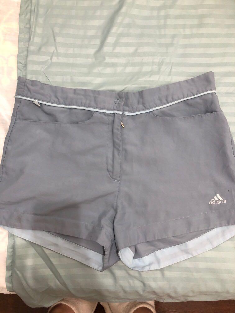 Adidas shorts (Category: Shorts) located in Quezon City. Submitted by ptriestodeclutter (Listing ID 1032522510, Image 1). Description: Authentic, blue grey adidas shorts Asian XS but has stretched so will fit medium, hence selling low.