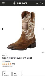 Ariat  Sport Patriot Western Boot // Suede Cowboy Boots //  All Terrain Boots