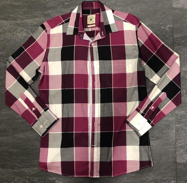 Beverly Hills Polo Club Checkered Button Up Shirt Men S Fashion Tops Sets Tshirts Polo Shirts On Carousell