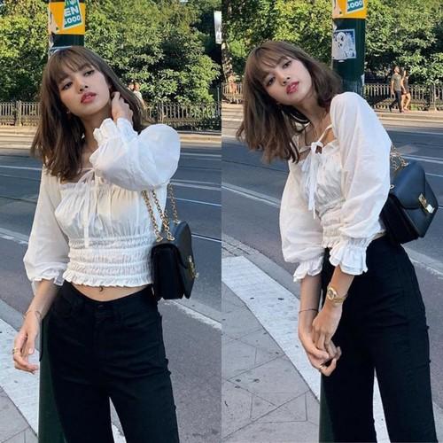 Blackpink Lisa Style Korean Chic Girl Casual Puff Sleeves Short Shirt Women Fashion Women S Fashion Clothes Tops On Carousell You can also upload and share your favorite lisa blackpink wallpapers. blackpink lisa style korean chic girl casual puff sleeves short shirt women fashion