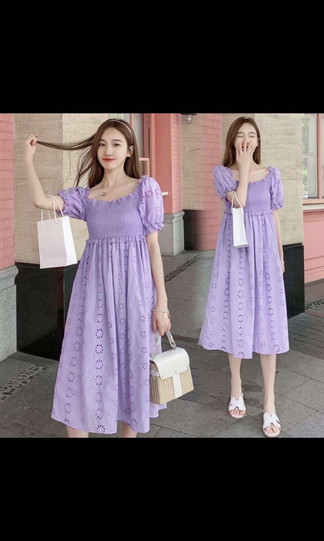 BNWT Purple eyelet dress