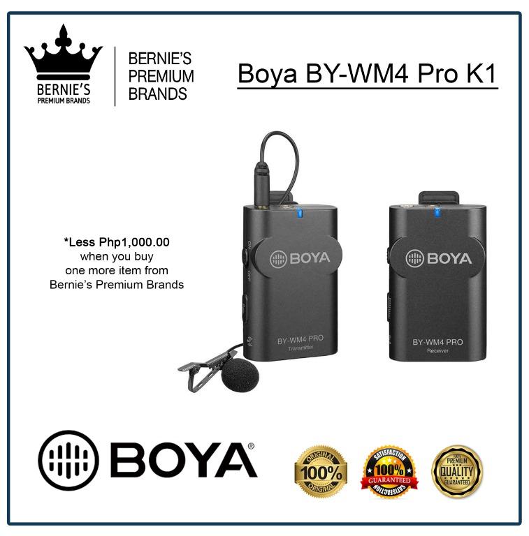 BOYA BY-WM4 Pro K1 (Category: Voice Recorders) located in Pasay City. Submitted by premiumbrands (Listing ID 1032328432, Image 1). Description: 100% Certified Original/Genuine product. Everything is brand new, and factory sealed. Available, and ready for FREE delivery via LBC Hong Kong (3-7 days). Check out our FACEBOOK pages: Bernie's Premium Brands - Gadgets Bernie's Premium Brands – Women.