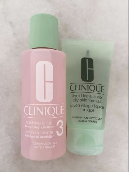 pink clinique face wash