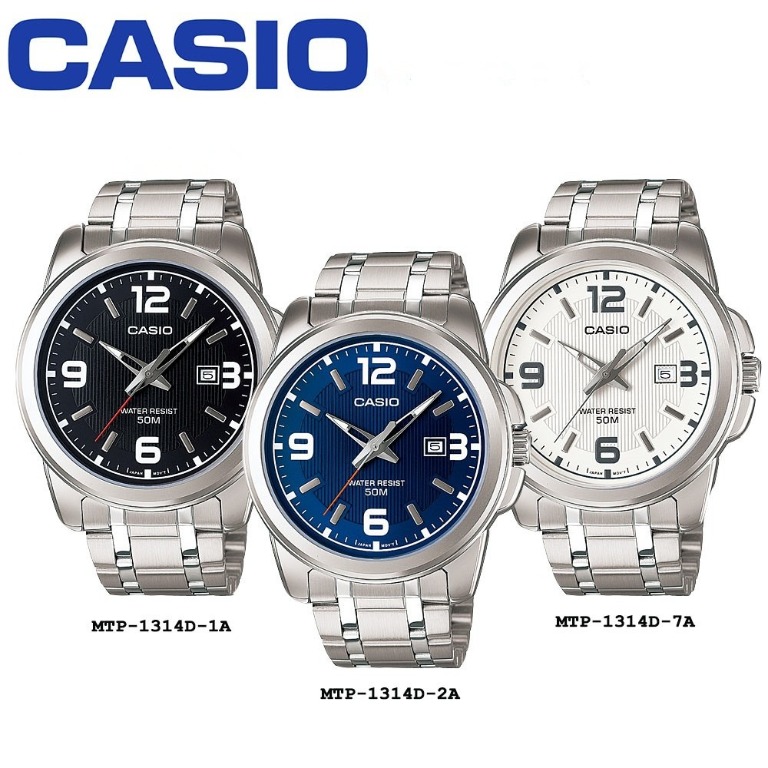 Casio MTP 1314D Men S Analog Date Functioning Stainless Steel