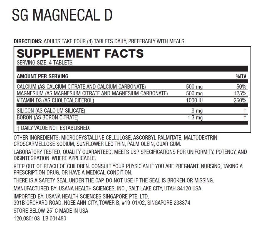 MagneCal D, USANA (FREE SHIPPING) 112 Tablets A balanced magnesium