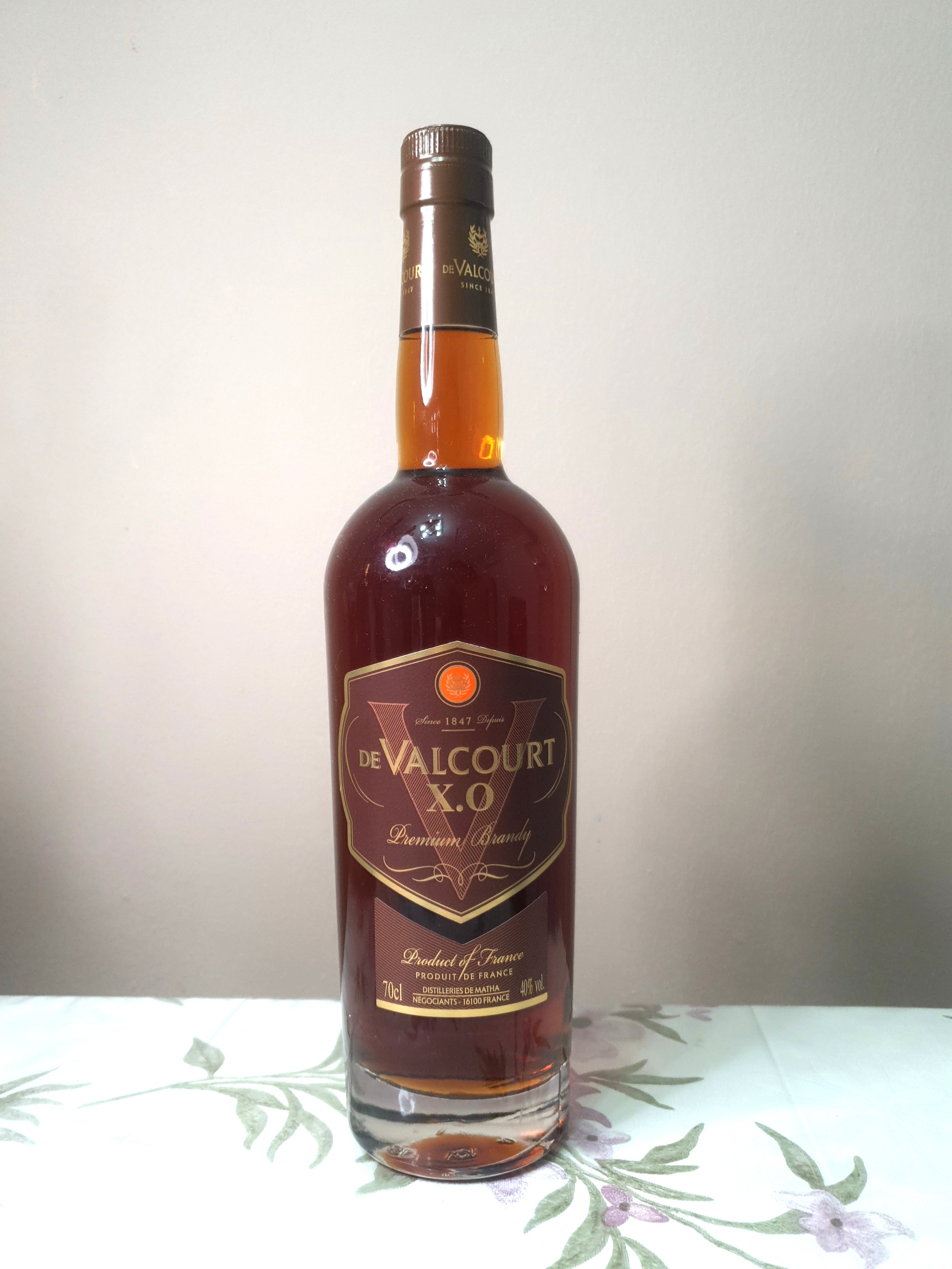De Valcourt XO Premium Brandy, Food & Drinks, Alcoholic Beverages on