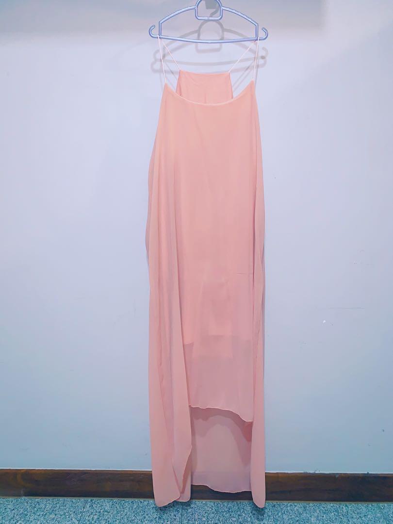 dusty pink flowy dress