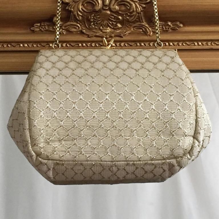 ELBIEF ENGLAND 70s beige gold woven evening purse Women s Fashion
