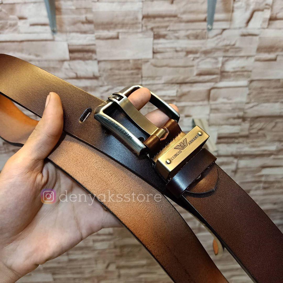 Giorgio Armani Leather Belt, Fesyen 