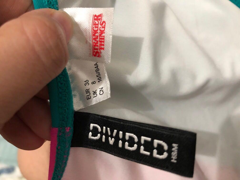 H&M bikini (Category: Bikinis & Swimsuits) located in Quezon City. Submitted by ptriestodeclutter (Listing ID 1032525096, Image 3). Description: New but tags cut H&M Stranger things collection Pink and blue green bikini.