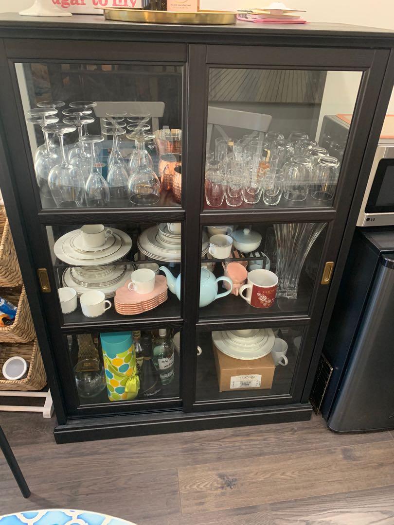 Ikea malsjo glass door cabinet hot sale