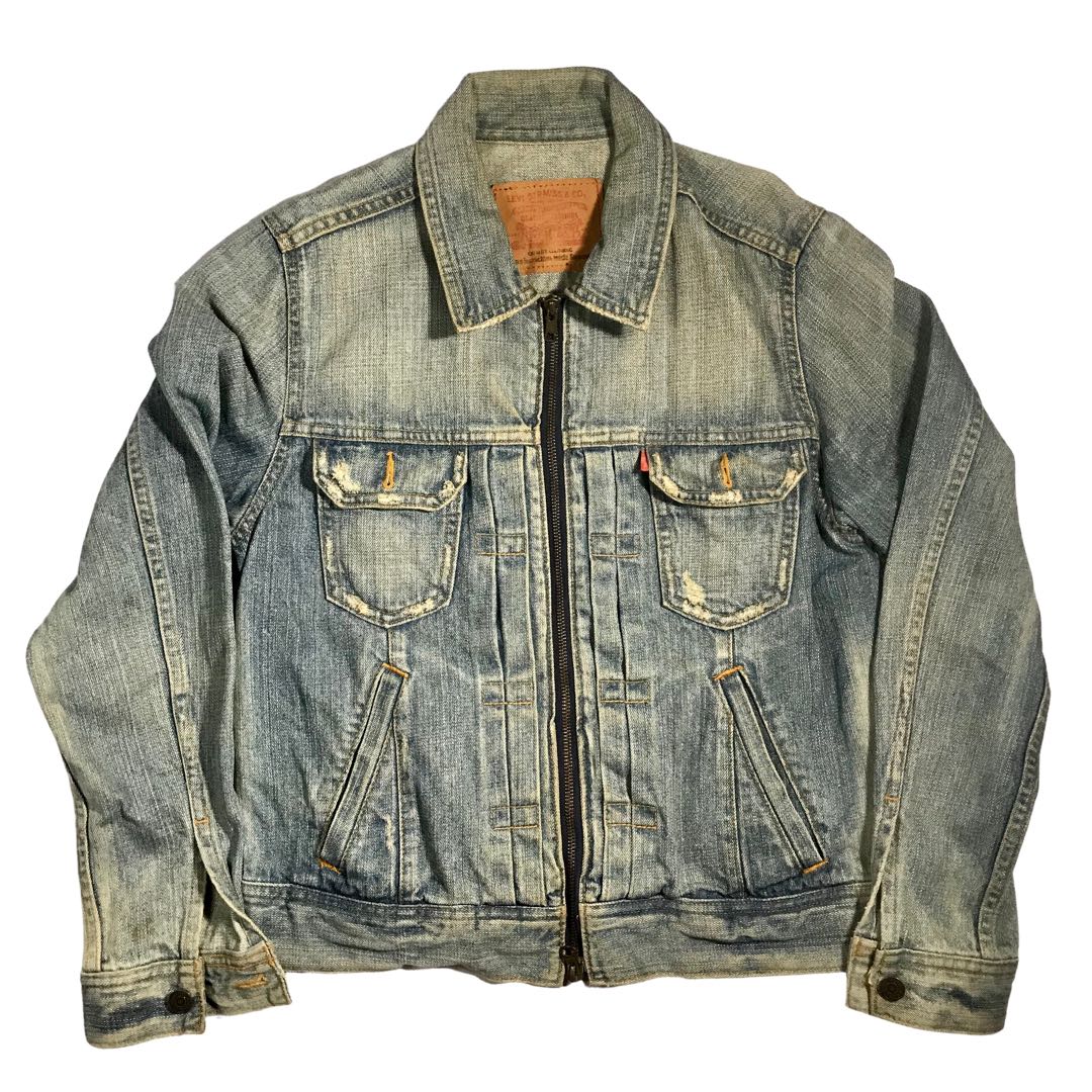 Levis green denim jacket clearance