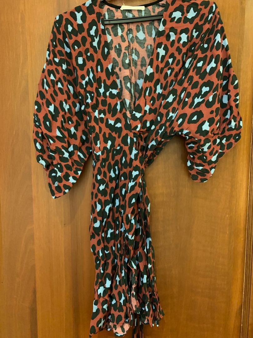 mango leopard wrap dress
