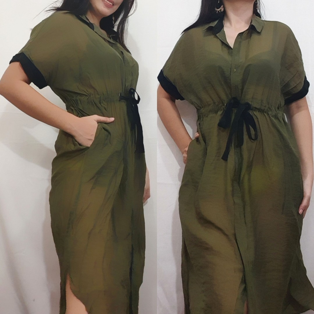 maxi button down dress