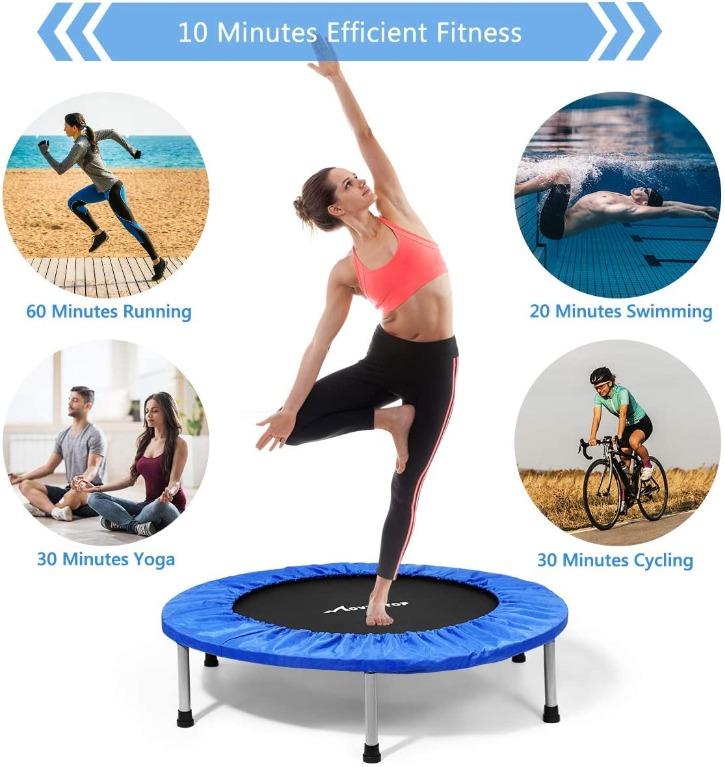 MOVTOTOP Fitness Trampoline Foldable Mini Trampoline for Adults