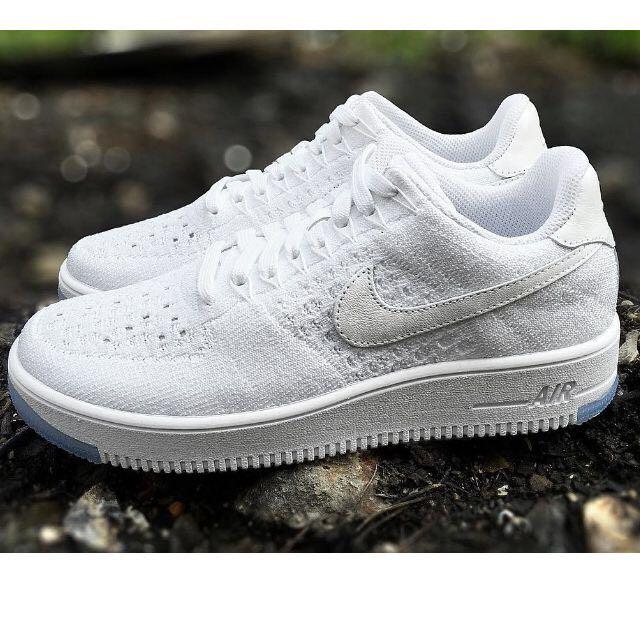 authentic nike white air force 1 low fly knit