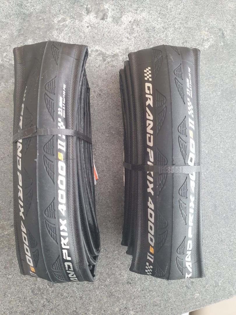 Pair of Continental GP4000 S2 23mm new road bike tyres Sports