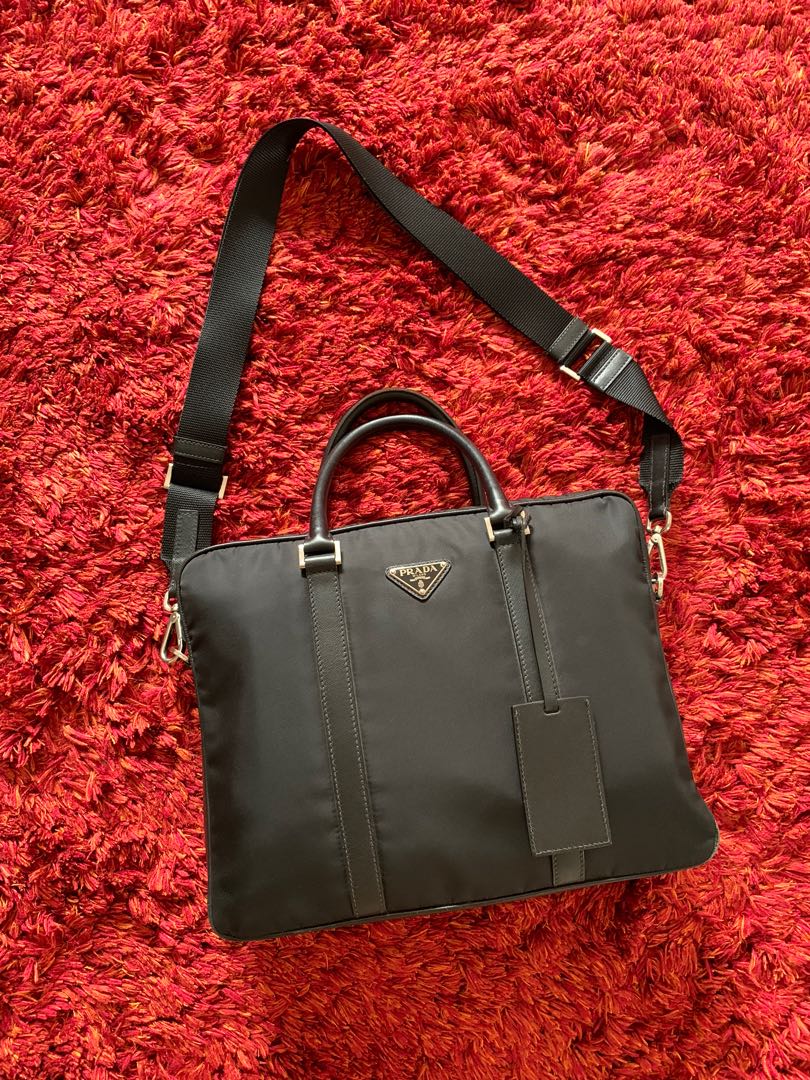 Prada men nylon briefcase, Luxury, Bags & Wallets on Carousell