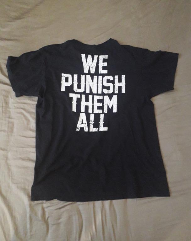 Punishment Tito Ortiz Shirt (Category: Formal Shirts) located in Paranaque City. Submitted by evtg_supply (Listing ID 1032434735, Image 2). Description: Tito Ortiz, the Huntington Beach Bad Boy, shirt Brand : Starfist Brand - Punishment Athletics Made In : Unknown Size : XL (W: 23", L: 28") Condition: Very Good - strong print with designed cracking, no rips, no tears https://evtgsupply.wixsite.com/evtg.