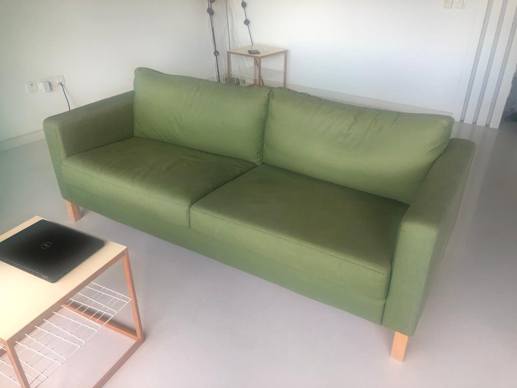 Sofa Couch Ikea 3 Seater Green Fabric Furniture Sofas On Carousell