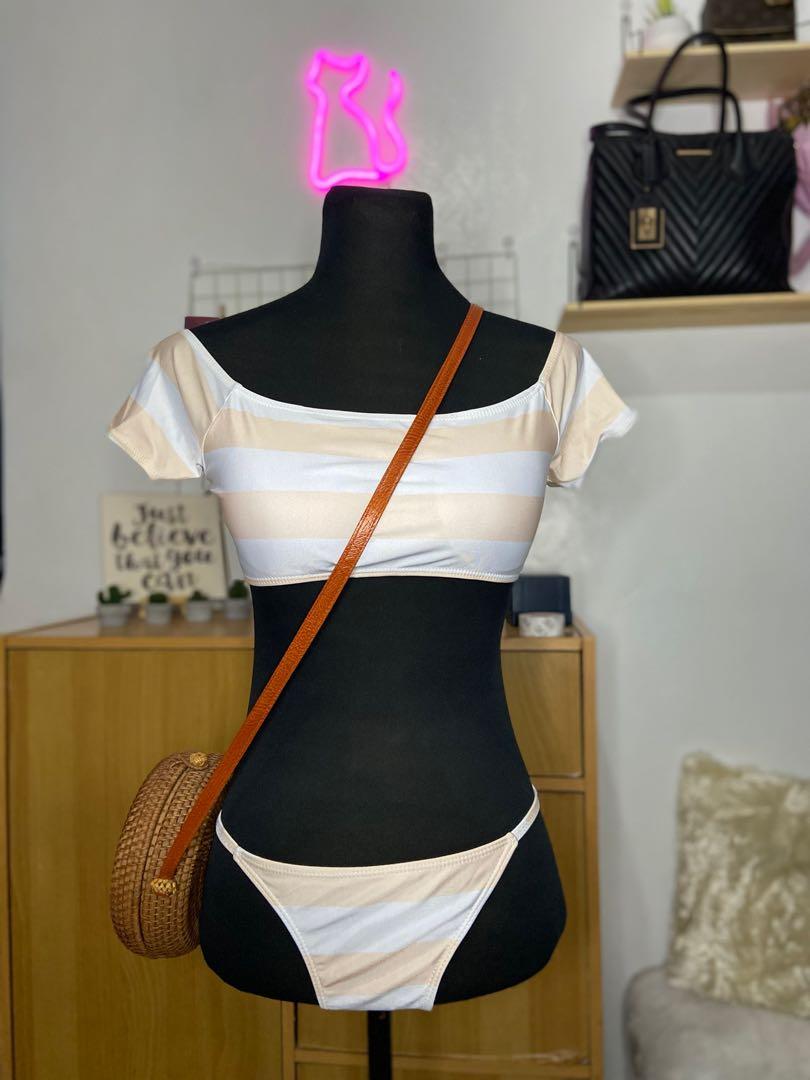 Stripe off shoulder bikini set (Category: Sleeveless) located in San Jose del Monte. Submitted by _ecjc (Listing ID 1032464187, Image 1). Description: #summer #swimming #swimwear #bathingsuit #swimsuit #sale.