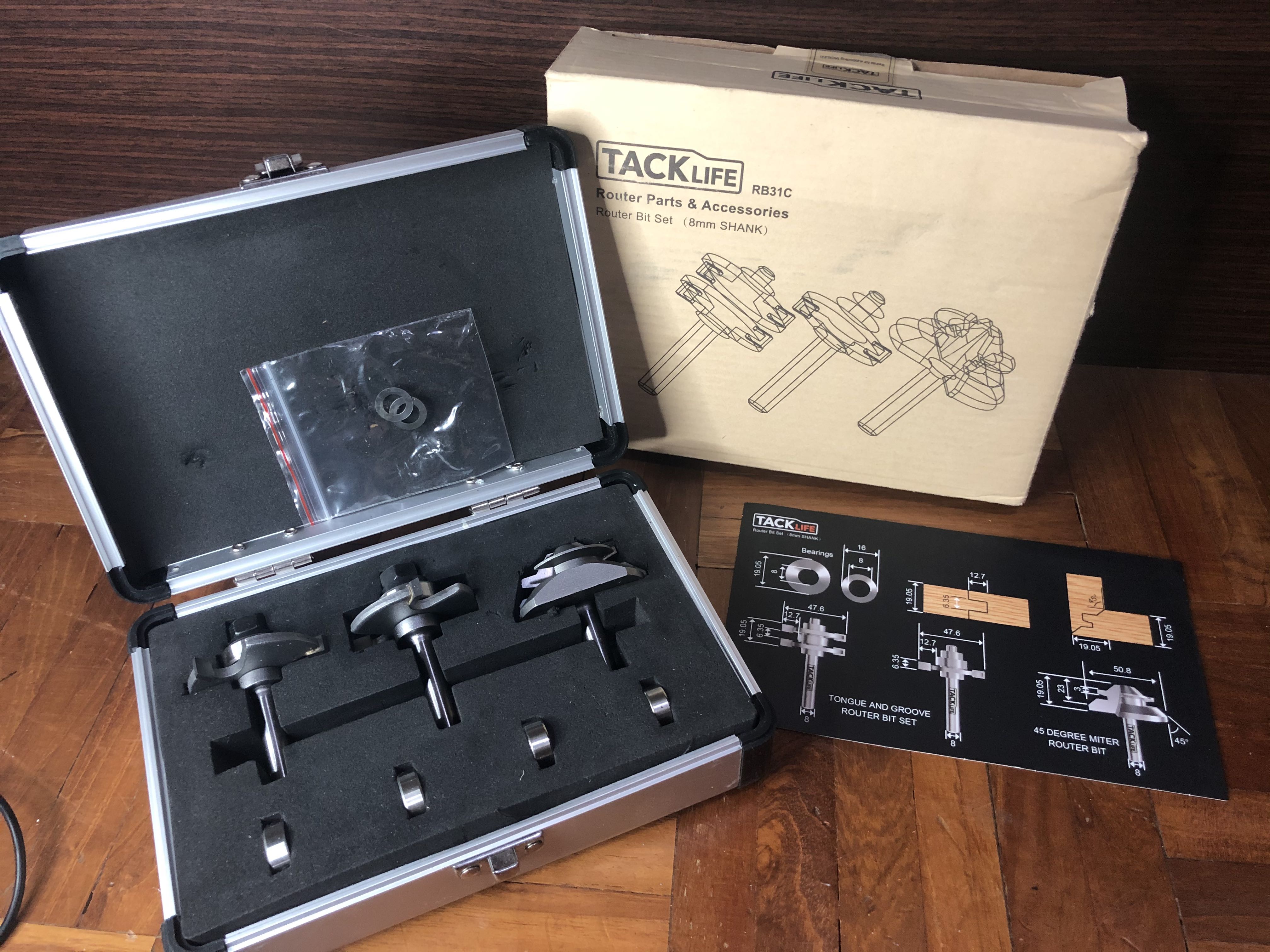Tacklife RB31C Router Parts Accesories Router Bit Set 8mm